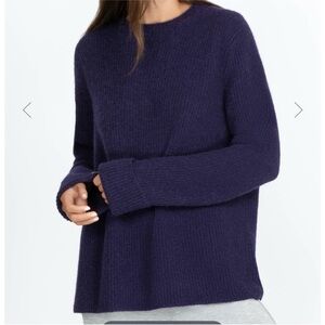 Johnny Was Calme Baby Alpaca Ribbed Blue Purple Sweater Medium